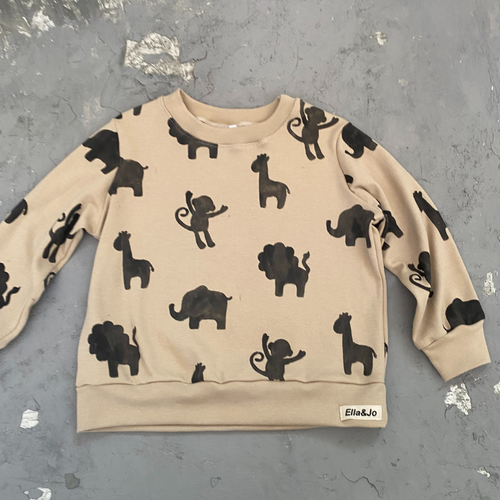 Wild Animals Sweater Stone - Ella and Jo