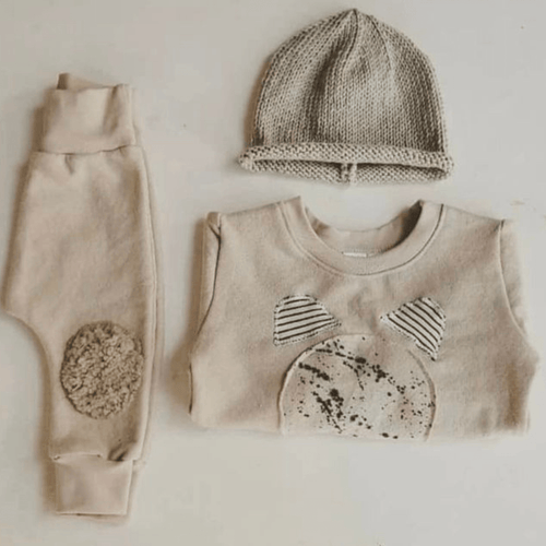 Bear Tracksuit with Knitted Beanie - Ella and Jo