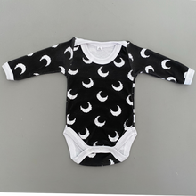 Load image into Gallery viewer, Monochrome Moon onesie - Long Sleeve - Ella and Jo
